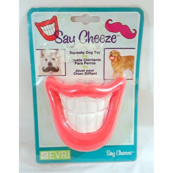 Say Cheese Smiley Mouth Squeaky Dog Toy - Picture 1 of 3